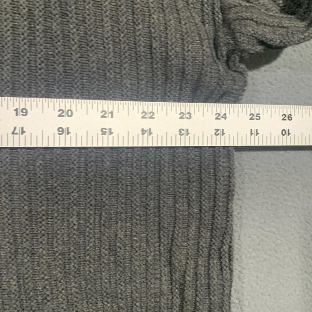 IZOD Sweater Mens XL Charcoal Gray Ribbed Knit 100% Cotton Crew Neck Pullover